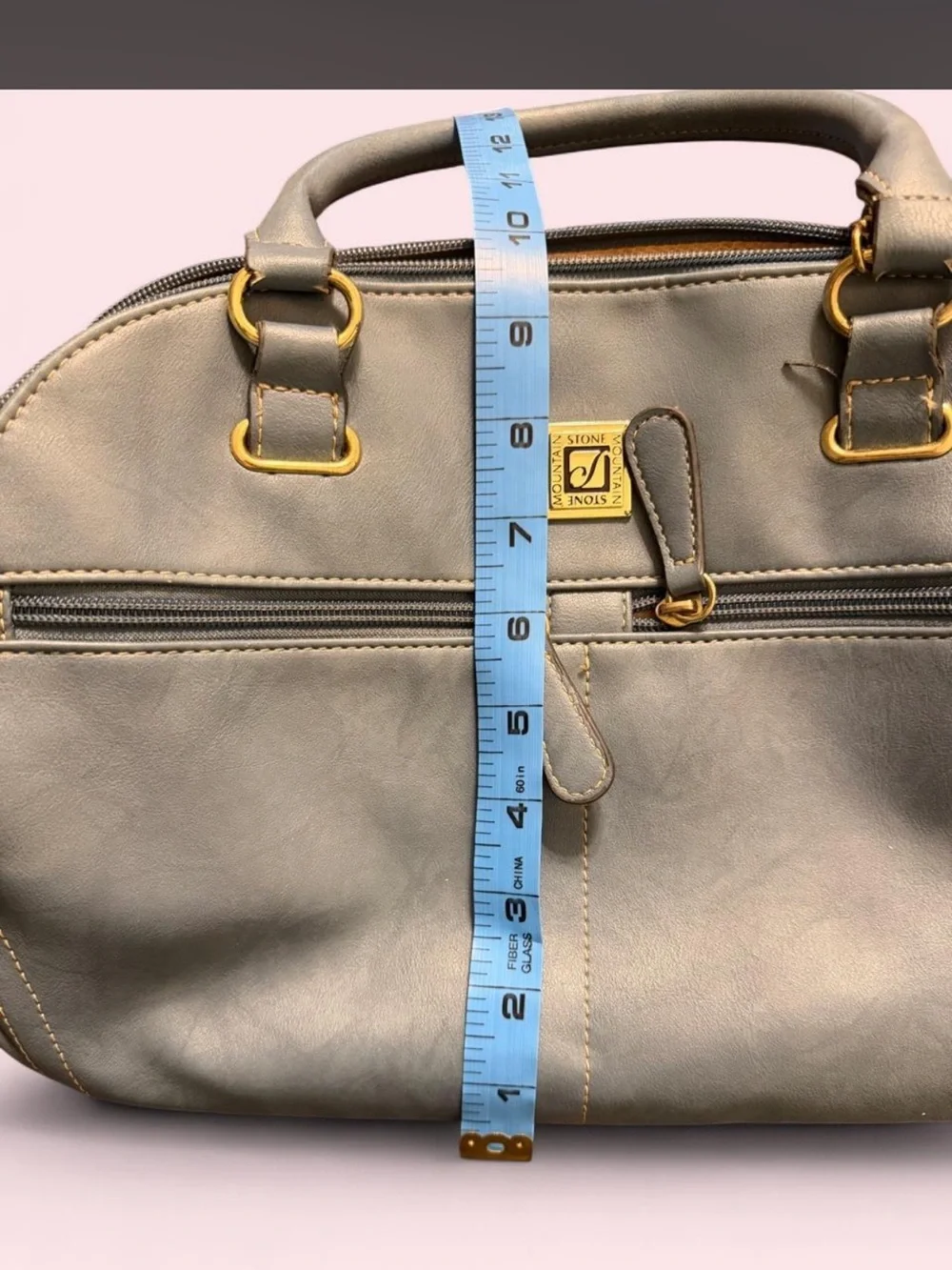 Light blue Women's Crossbody Satchel Bag with Gold Hardware